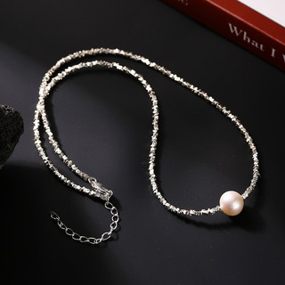 Vòng cổ Ngọc trai Bạc vuông không đều nữ, vòng tay bộ hai mảnh, phong cách Hàn Quốc, sang trọng, đa năng, thiết kế mới