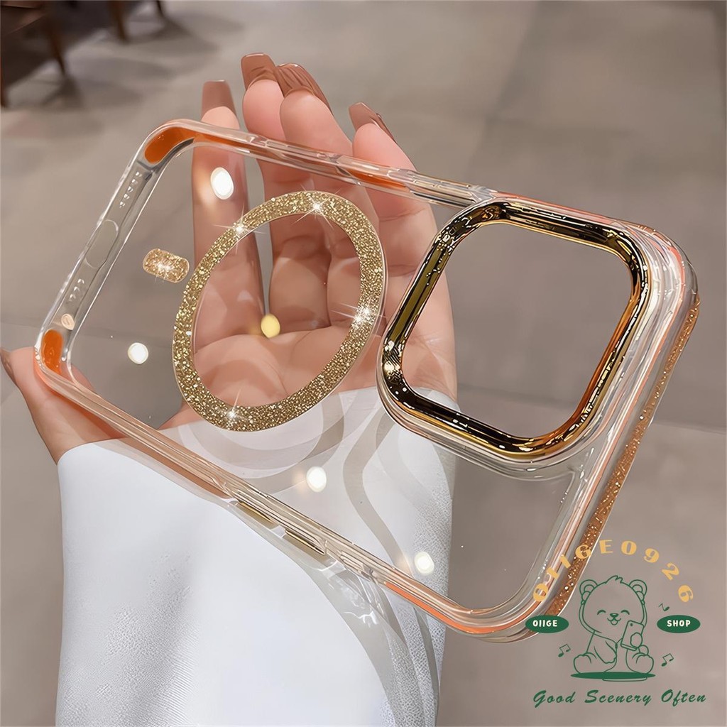 Ốp điện thoại từ tính lấp lánh trong suốt iphone16 Pro Max 15 14 13 12 11 vỏ cho vỏ iPhone vỏ mềm TPU chống sốc