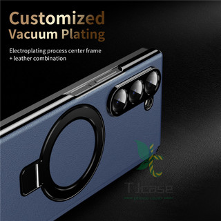 Vỏ bọc bản lề phục hồi tự động từ tính samsung galaxy z fold 7 z fold 6 / 5 / 4 / 3 / slim / w25 giá đỡ vòng da