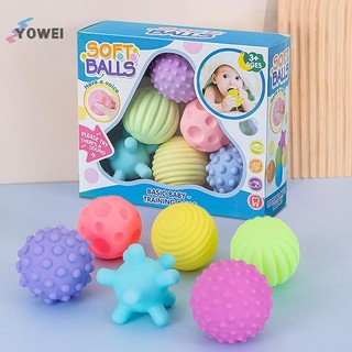 YOWEI 6 Cái Đồ Chơi Cho Bé Quả Bóng Cảm Giác Cho Trẻ Em Họa Tiết Tay Chạm Massage Mềm Mại Trẻ Sơ Sinh Lục Lạc Cảm Giác Đồ Chơi Tắm Giáo Dục VN