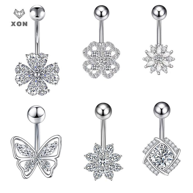 [XON] Nhẫn Nút Bụng Trái Tim Gợi Cảm Cá Tính Cho Nữ Bé Gái Pha Lê Zircon Bụng Rốn Nhẫn Trang Sức Cơ Thể [EN]