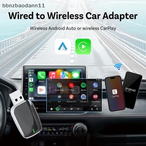 Bộ chuyển đổi tự động CarPlay Android không dây 2in1 Hộp AI Plug & Play Kết nối tự động Tương thích với 99% ô tô cho đài phát thanh ô tô BVAH