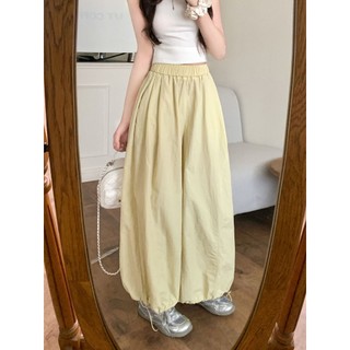 M-4XL Plus Size Quần Nữ Giảm Tuổi Màu Trơn Thắt Lưng Co Giãn Quần Thường Ngày Hoa Bud Quần Nữ Mùa Hè Drap Quần Rộng Quần Hợp Thời Trang Hơi Béo Plus Size Quần Áo Nữ