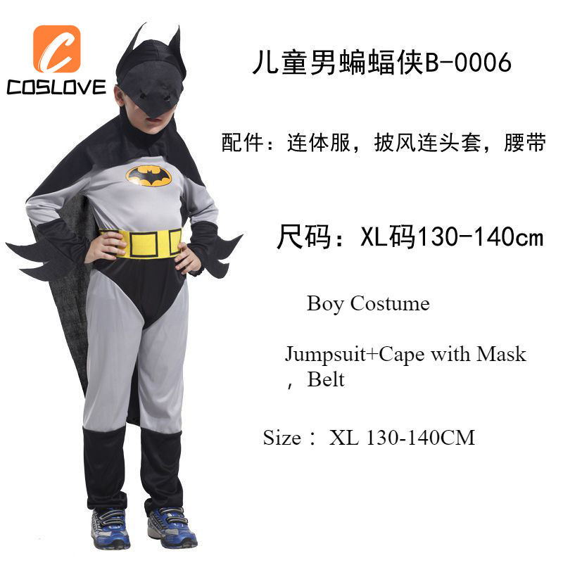 Batman Cosplay Quần Áo Áo liền quần Trẻ Em Người Lớn Trang Phục Cổ Điển Batman Cosplay Quần Áo Halloween Biểu Diễn Đồng Nhất