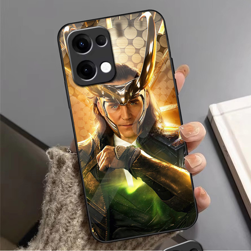 Ốp Điện Thoại Thủy Tinh Loki 01 Cho Oppo A54 A74 4G A79 5G A94 A3X Reno 11 12 13 11F 12F 13F 10 8 Cover