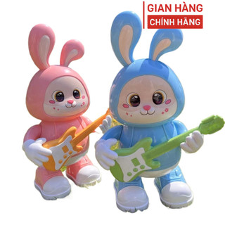 Đồ Chơi Thỏ Nhảy Múa Đánh Đàn Guitar Có Đèn, Nhạc Di Chuyển Vui Nhộn – Quà Tặng An Toàn Cho Bé Trai, Bé Gái