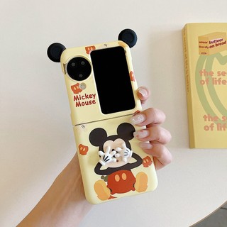 Ốp điện thoại gấp cho Oppo Find N2 N3 Flip Vòng tay Mickey dễ thương có tai Vỏ điện thoại tpu cứng