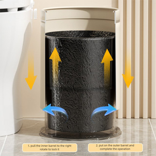 Thùng Rác Thời Trang Màu Cam Dung Tích Lớn Chống Trơn Trượt Đế Phòng Ngủ Living Ro