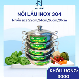 [Giá Xưởng] Nồi Lẩu INOX 304 Nhiều Size – Đáy Dày, Dẫn Nhiệt Tốt, Phù Hợp Cho Gia Đình Quán Ăn