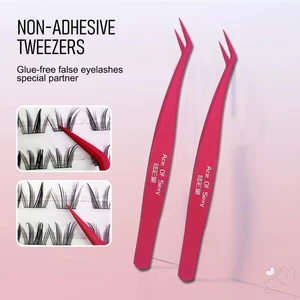 Thép không gỉ Slanted Eye Brow Kẹp Lông Mi Giả Nối Dài Nhíp Trang Điểm Dụng Cụ Mỹ Phẩm