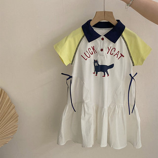 Váy liền tay ngắn Bowknot cho bé gái áo thường ngày mẫu mới mùa hè 2025