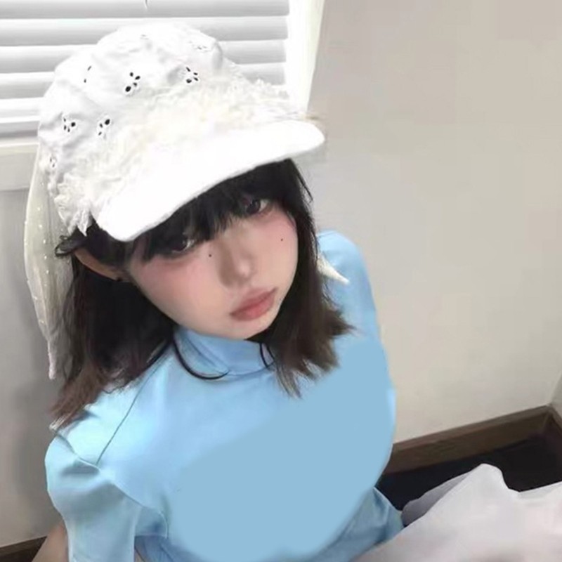 Mũ Chống Nắng Thiết Kế Thỏ Tai Anime Cho Phụ Nữ, Với Chiếc Bướm và Viền Ren