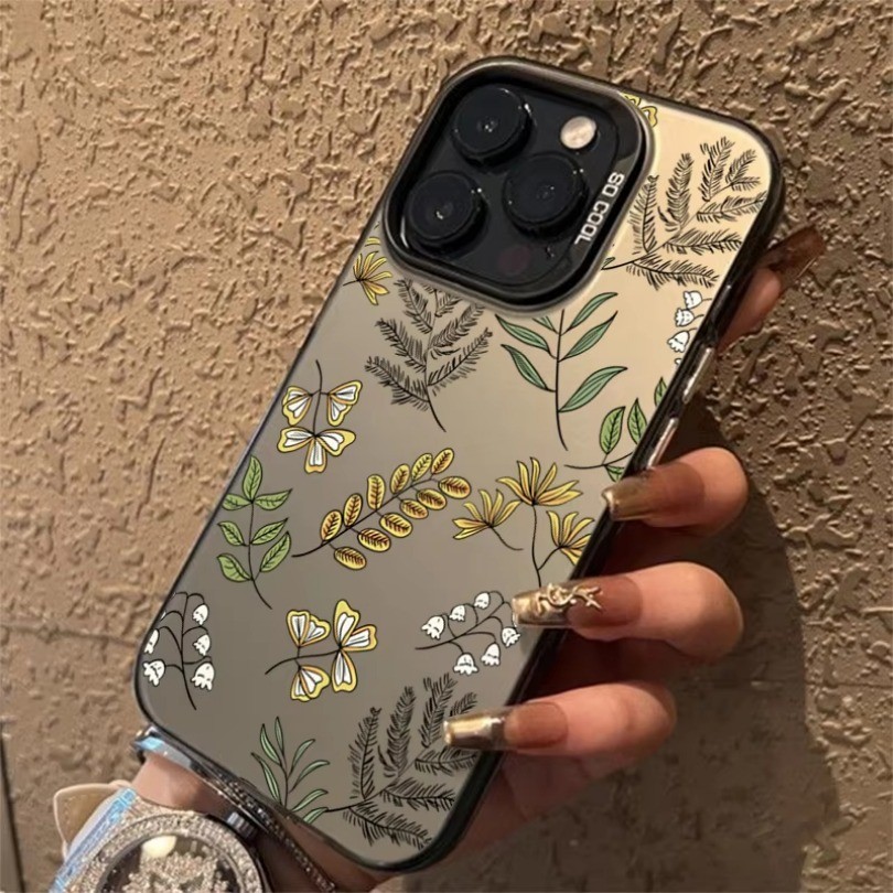 Ốp Điện Thoại Mạ Điện Mờ Cho OPPO Reno 11F 11 10 Pro 5 5K 5F 8T 8Z 8 4 5 6 Lite 4F Họa Tiết Lá In Hình IMD Cover