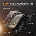 Ốp lưng TONGATE cho Samsung Galaxy S25 Ultra, [Vỏ Camera trượt tích hợp & Bảo vệ màn hình] [2 khung trước] Ốp điện thoại S25 Ultra chống sốc hạng nặng toàn thân có chân đế & đai — ảnh 7