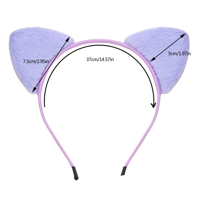 ELEGA Mèo Tai Họa Tiết Băng Đô Cosplay Hóa Trang Đầu Lễ Hội Mũ Trang Phục Dự Tiệc Phụ Kiện