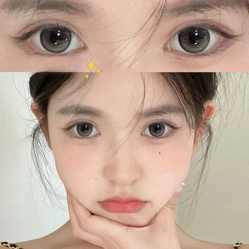 [LENS 1 NGÀY] Set 2 Kính Áp Tròng Màu Đen contact lenses 0 ~ -8.00 black len 14.2mm lens cận lens nâu bean black 996-1