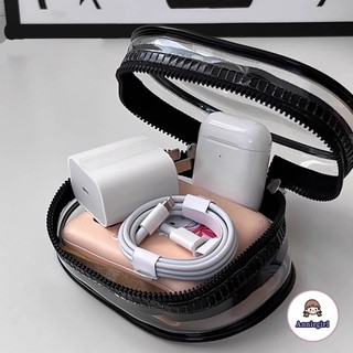 Hộp lưu trữ cáp dữ liệu móc nhỏ gọn và tiện lợi thời trang Vỏ bảo vệ cáp trong suốt đơn Bảo quản tai nghe Bộ sạc cho du lịch ngoài trời