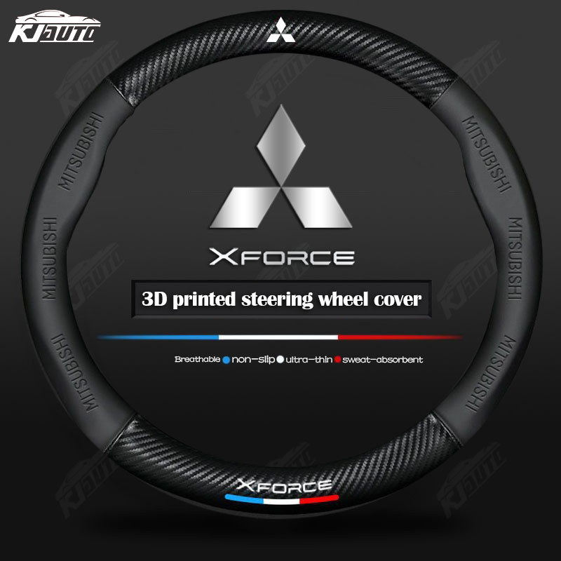 Vỏ bọc vô lăng bằng sợi Carbon bằng da sang trọng Mitsubishi Xforce Phụ kiện nội thất ô tô thoải mái và chống trượt
