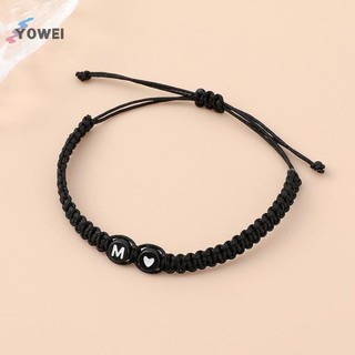 YOWEI 26 Chữ Cái Vòng Tay Trái Tim Ban Đầu Handmade Có Thể Điều Chỉnh Vòng Tay Tên A-Z Dành Cho Nữ Nam Tình Bạn Trang Sức Quà Tặng VN
