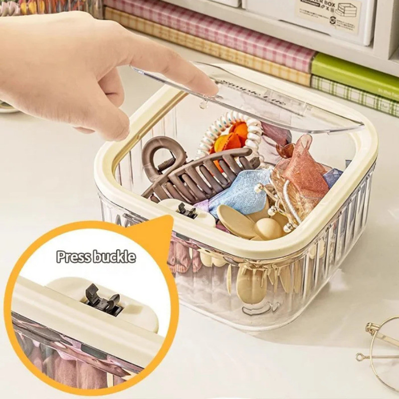 [Nổi bật] Hộp đựng đồ để bàn có nắp - Hộp đựng đồ lặt vặt - Hộp đựng phụ kiện tóc - Thùng đựng đồ chơi văn phòng phẩm - Chống bụi, Chống ẩm, Dung tích lớn