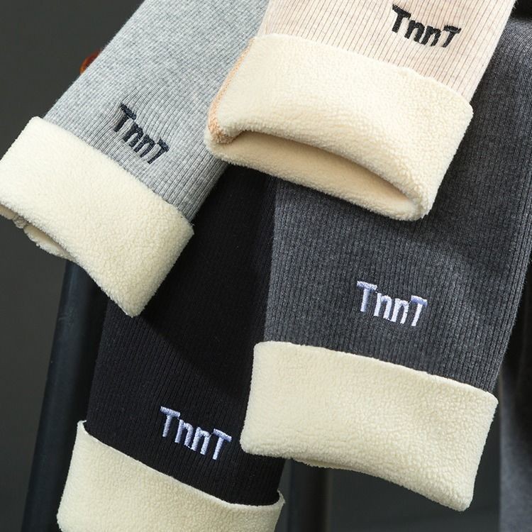 Quần thể thao lót nhung quần giữ ấm quần mặc trong quần giữ ấm mặc ngoài nữ quần giữ ấm mặc ngoài mùa đông lót nhung dày co giãn cạp cao giữ ấm
