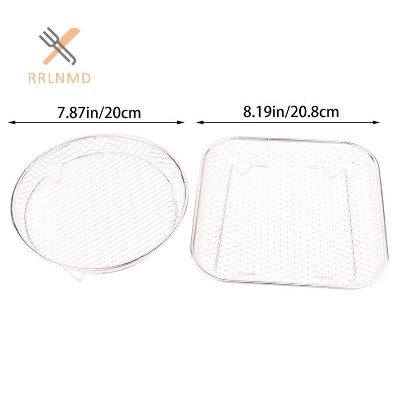 Rrlnmd 1 Giá Nồi Chiên Không Khí Có Thể Xếp Chồng Giá Nướng Thép Không Gỉ Giỏ Nướng Chống Dính Airfryer Khay Giá Dây Giỏ Tiện Ích Nhà Bếp MỚI