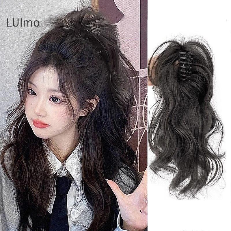 Luimo Tổng Hợp Móng Vuốt Kẹp Đuôi Ngựa Phần Mở Rộng Tóc Ngắn Xoăn Tự Nhiên Đuôi Giả Tóc Cho Nữ Đuôi Ngựa Tóc Đen SBS
