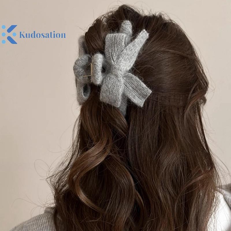 Kudosation Dệt Kim Nơ Tóc Vuốt Kẹp Chất Lượng Cao Handmade Dệt Sang Trọng Tóc Cua Kẹp Thu Đông Phụ Kiện Tóc