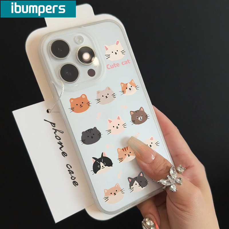 ibumpers Ốp Lưng IPhone Dễ Thương Coquette Nơ Họa Tiết Mèo Ốp Điện Thoại Trong Suốt Nhám Mờ TPU Mỏng Chống Sốc Chống Bẩn Cho IPhone 16 15 14 12 13 11 Pro Max IP 7 8 Plus X XS XR