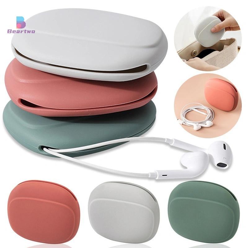 < Beartwo > Túi lưu trữ cáp dữ liệu silicon di động Hộp lưu trữ tai nghe Sạc điện thoại dễ thương Chìa khóa Túi lưu trữ môi Túi du lịch đẹp