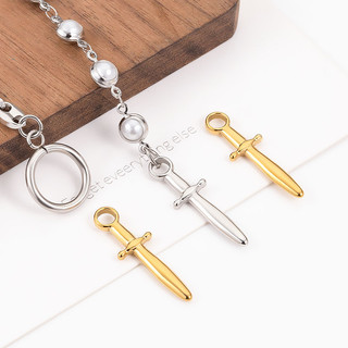 Mặt dây chuyền hình thanh kiếm bằng thép không gỉ Phụ kiện tự làm Vàng 18K Bùa Dagger