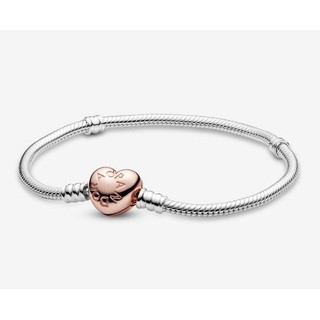 Hàng Spot 925 sterling bạc trái tim vòng tay tròn rắn đa kích thước