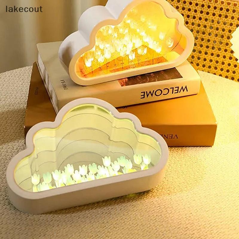 Lưới Handmade DIY Hoa Biển Đêm Bầu Không Khí Đèn Đám Mây Đèn LED Đèn Ngủ Gương Đèn Bàn Phòng Ngủ Trang Trí Đèn Mới linh cẩu