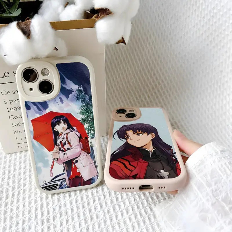 TP-1 Đẹp Misato Katsuragi Ốp Lưng Điện Thoại Iphone 17,15 14 13 12 Pro Max 11 Mini X Xr Xs 7 8 Puls Da Cừu Silicone Cov