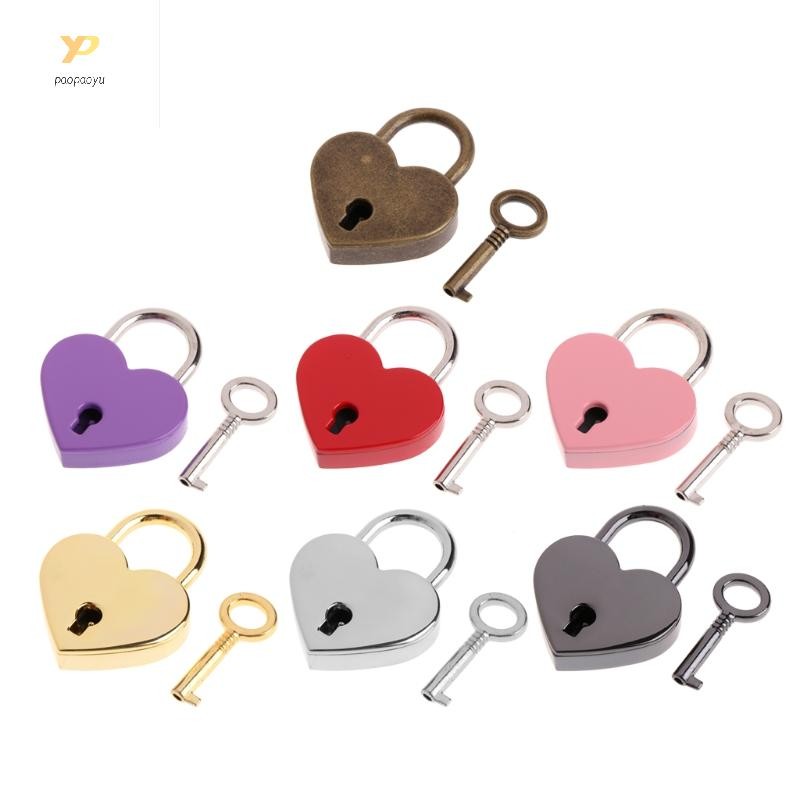 Ppy Hình Trái Tim Cho Khóa Kim Loại Tình Yêu Ổ Khóa Cho Hành Lý Nhật Ký Sách Hộp Trang Sức