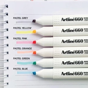 Bút dạ quang, bút nhớ dòng, bút high light bộ màu Pastel Artline Nhật Bản EK-660.