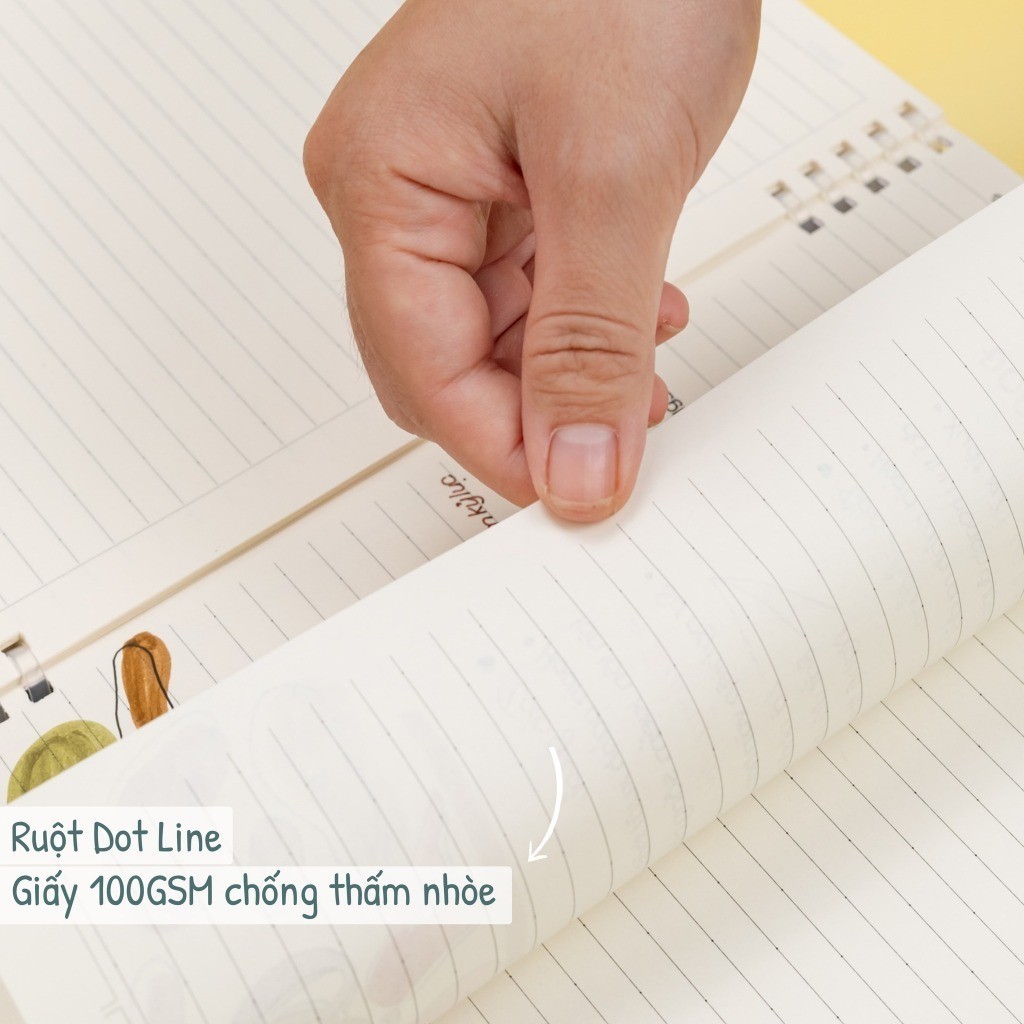 [ 1 CUỐN ] Sổ kẻ ngang chấm 100GSM MS 510 lò xo nhựa mềm 2 đầu KLONG B5 Dot Line120 TRANG - Văn phòng phẩm