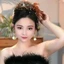 OUSXA Nắm Kẹp, Lông Hoa Ngọc Trai Vải Vuốt Tóc, Thời Trang Bốn Hoa Tua Rua Cá Mập Kẹp Cho Bé Gái