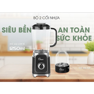 Máy xay sinh tố Hare HR BL6380 công suất 380W dung tích 1.25L, 2 cối xay đa dạng, bảo hành 12 tháng