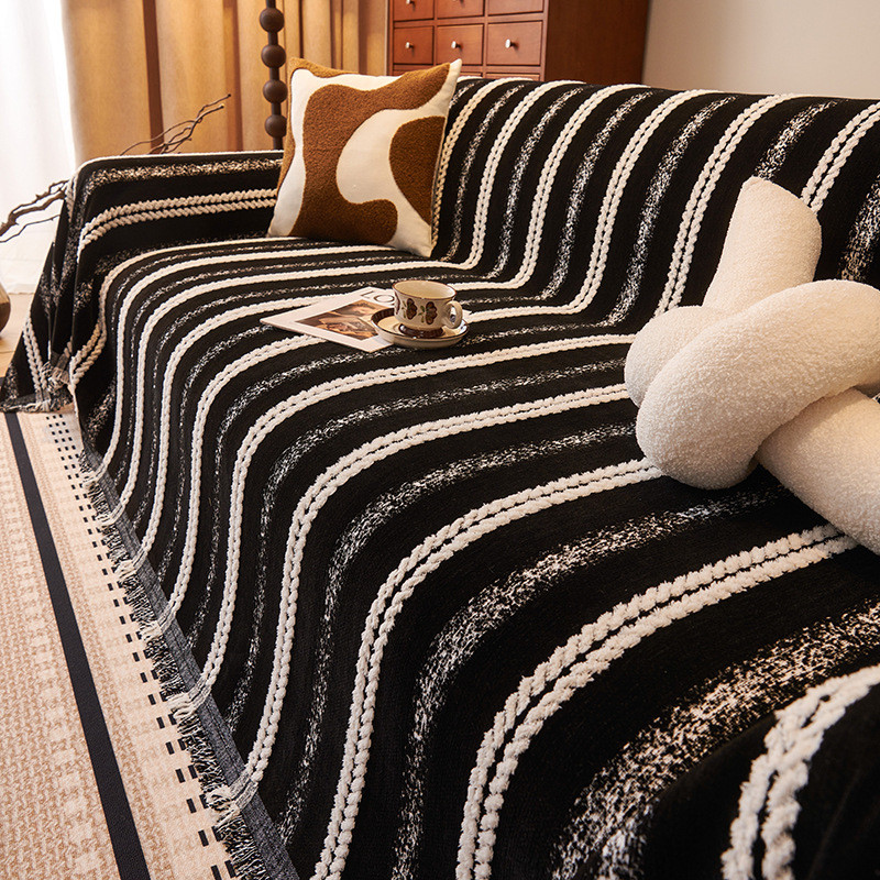 Bắc Âu Tua Rua Ném Chăn Đơn Full Bốn Mùa Cotton Sofa Bao Bụi Chống Mèo Chống Trầy Xước Bảo Vệ Sofa Chăn Thảm Sofa Khăn