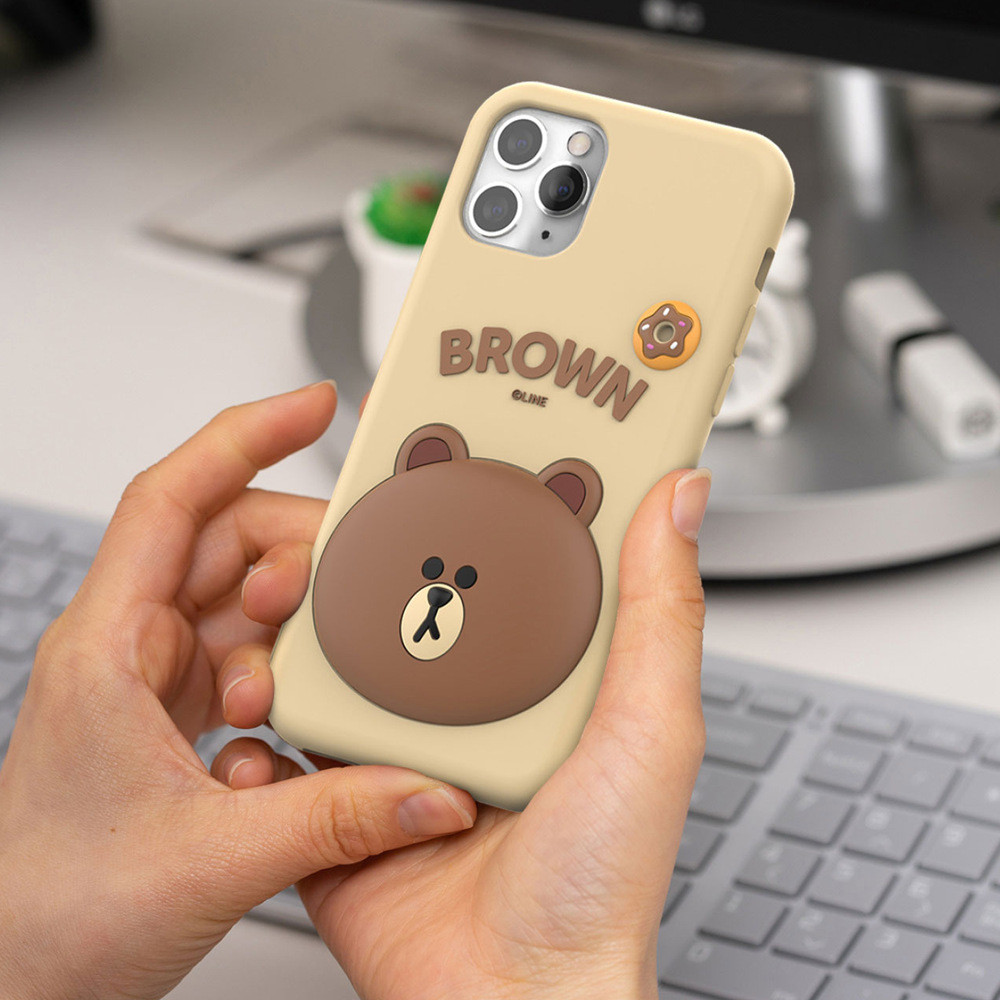 Ốp điện thoại Line Friends iPhone 16 Vỏ bảo vệ thân thiện với da bằng silicon 15 Promax Gấu nâu IP14 / 13PM Vỏ bảo vệ chống sốc mềm trọn gói