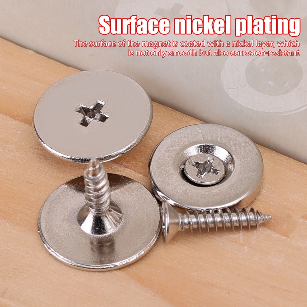 [Trang chủ] Tủ nam châm hạng nặng Catch - Nam châm phủ niken dày 0,26cm có vít gắn, đóng cửa chống gỉ để lắp đặt nội thất gia đình
