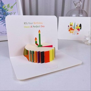 [ELOY] Thiệp Chúc Mừng Sinh Nhật 3D Bánh Hoa Thẻ Có Phong Bì Thiệp Sinh Nhật Ngộ nghĩnh Cho Nữ Trẻ Em Bạn Bè Thiệp Greeg Tiệc Quà Tặng VN