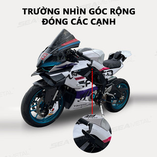 Gương chiếu hậu xe máy SEAMETALTAL Gương chiếu hậu xe máy Tay cầm điều khiển gương chiếu hậu có thể điều chỉnh góc lái xe an toàn