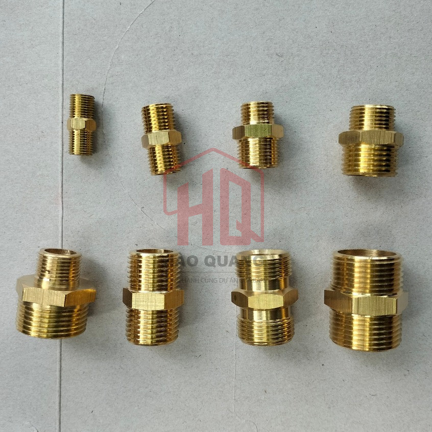 Kép Đồng Thau 2 Đầu Ren Ngoài Chống Gỉ | Nối Ống Nước, Khí Nén, Dễ Lắp