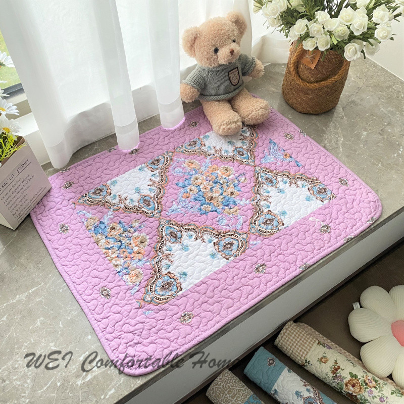 Thảm chống trượt bằng cotton nguyên chất cho nhà bếp và phòng tắm, thảm thấm hút dày cho lối vào, có thể giặt bằng máy