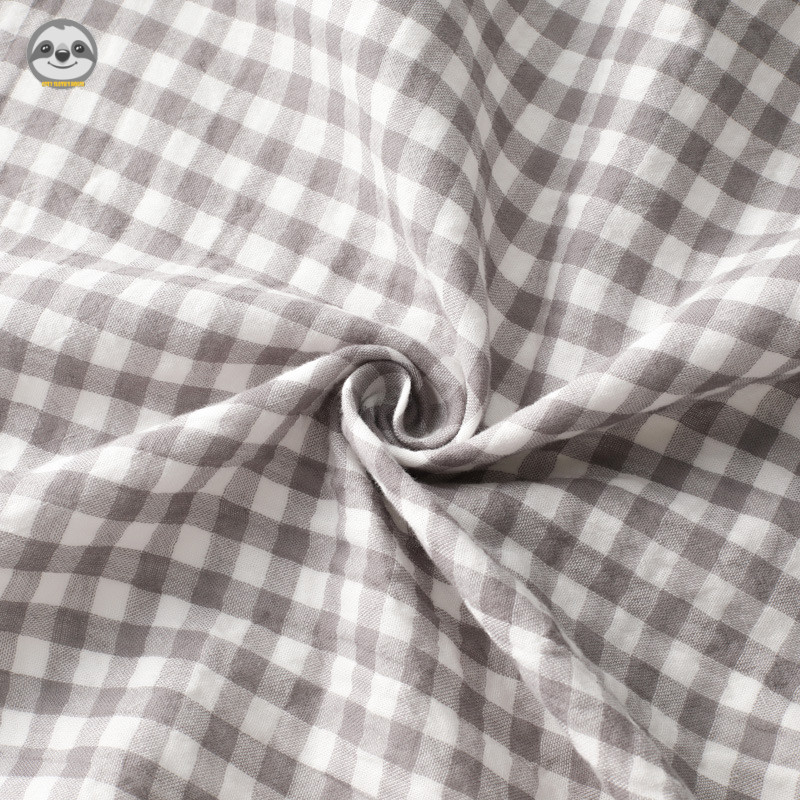 Phong cách Nhật Bản Muji Style / Bộ đồ ngủ đôi sợi Cotton đã giặt / Quần ngắn tay Cotton nguyên chất Đồ mặc nhà cho cặp đôi mùa hè