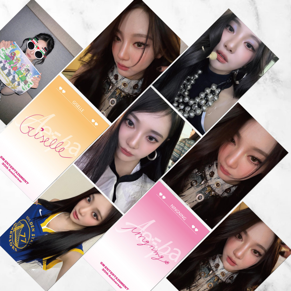 LINXX 55 Chiếc Aespa Group Lomo Cards K-pop Girl Group Holographic Selfie Photo Collectible Fan Merchandise 3 inch Mini Thẻ Laser Bộ Quà Tặng