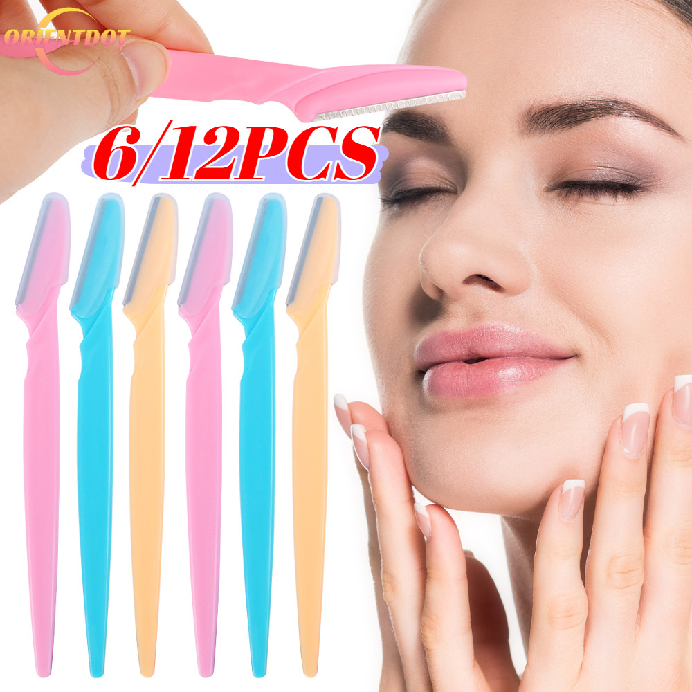 Bộ tông đơ lông mày đa năng 6 / 12 Cái - Dụng cụ tẩy lông an toàn nhẹ nhàng Máy cạo râu mặt