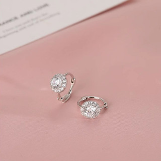 Bông tai Zircon bạc S925 Trang sức thời trang đơn giản Quà tặng nữ